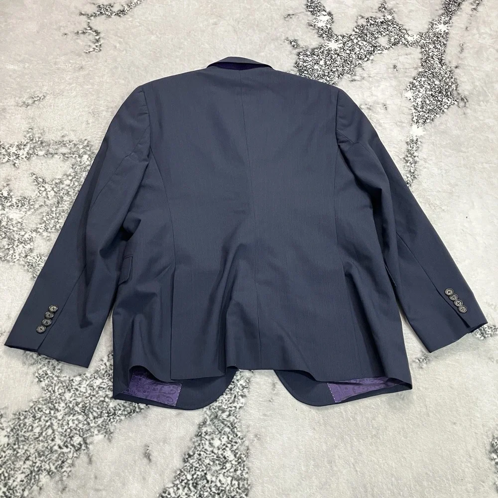 Ted Baker Endurance Jones CT 100% Wool Navy Pinstripe 2 Piece Suit 42S 34